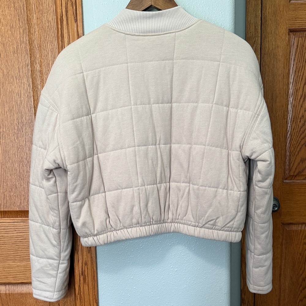 Z Supply Light Taupe Quilted Bomber Jacket - Picture 5 of 9